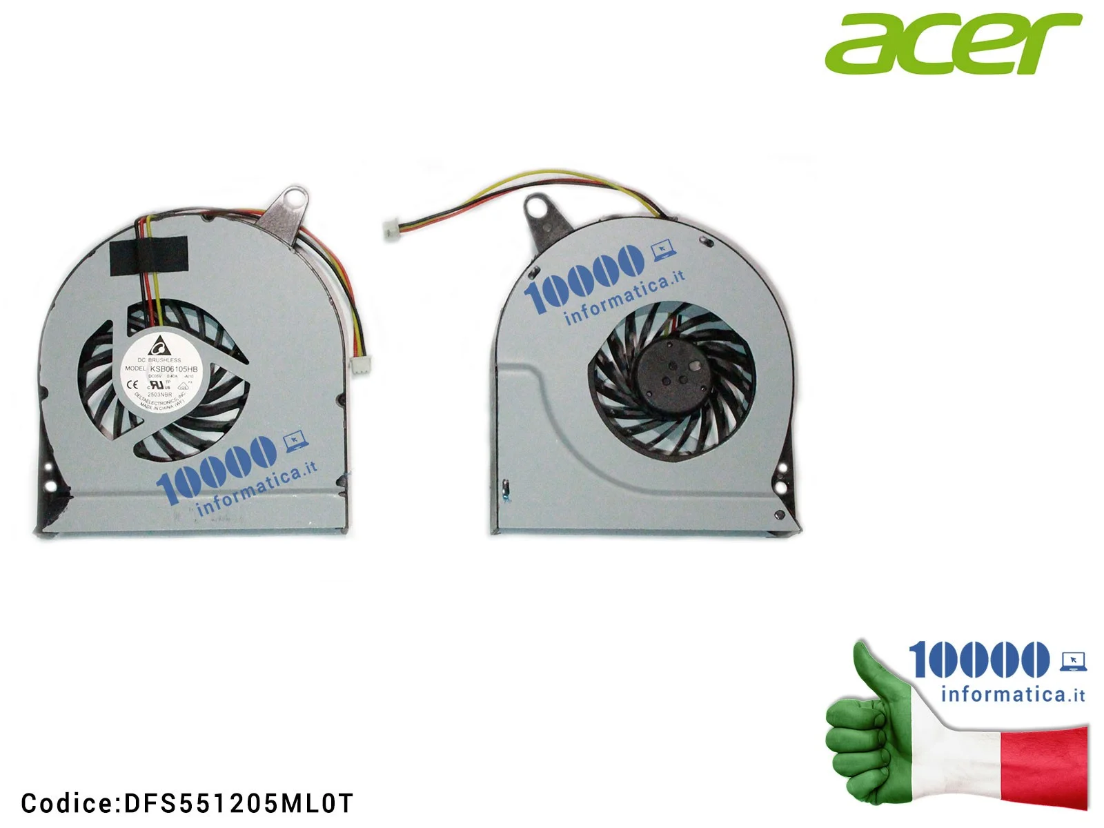 DFS551205ML0T Ventola di Raffreddamento Fan CPU ACER Aspire V3 V3-731 V3-731G V3-771 V3-771G