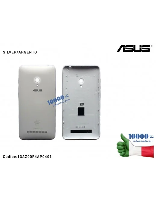 13AZ00F4AP0401 Cover Batteria Posteriore ASUS ZenFone 5 A500KL (T008P) A500CG (T00F) A501CG (T00J) [SILVER/ARGENTO] 13AZ00F4A...