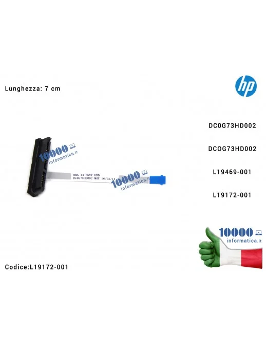 L19469-001 Cavo Connettore Hard Disk HDD SATA HP [7 cm] Pavilion 14-CE 14-BP 14-BK DCOG73HD002 L19172-001 L19469-001 14-CE002...