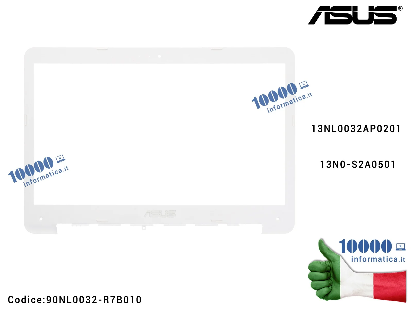 90NL0032-R7B010 Cornice Display Bezel LCD ASUS E402 E402M E402MA R417 (BIANCA) 13NL0032AP0201 13N0-S2A0501 90NL0032-R7B010