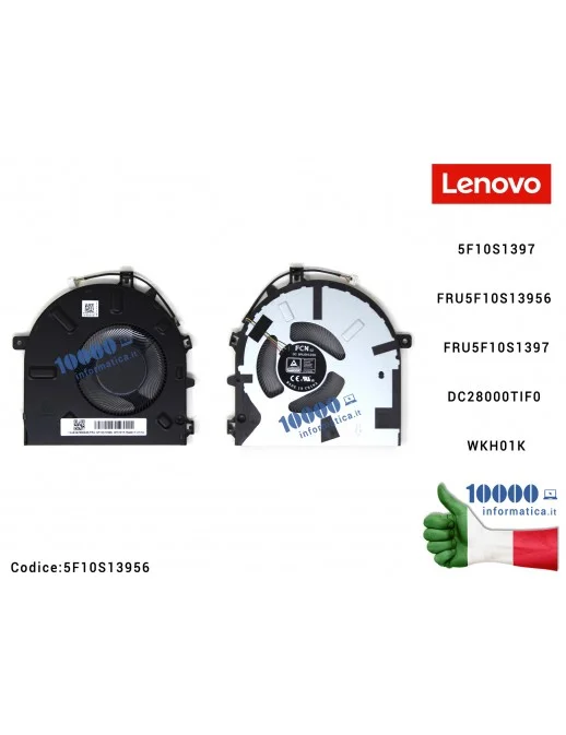 5F10S13956 Ventola di Raffreddamento Fan CPU LENOVO [DIS] IdeaPad 5 Pro 14ITL6 (82L3) 14ACN6 (82L7) 14IAP7 14ARH7 [MODELLO VG...