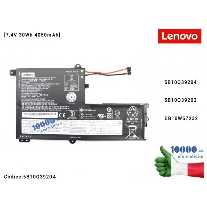 5B10Q39204 Batteria L14M2P21 LENOVO IdeaPad 330S-15IKB (81F5) (81JN) (81GC) (81JT) (81JV) [7,4V 30Wh 4050mAh] 5B10Q39204 FRU5...