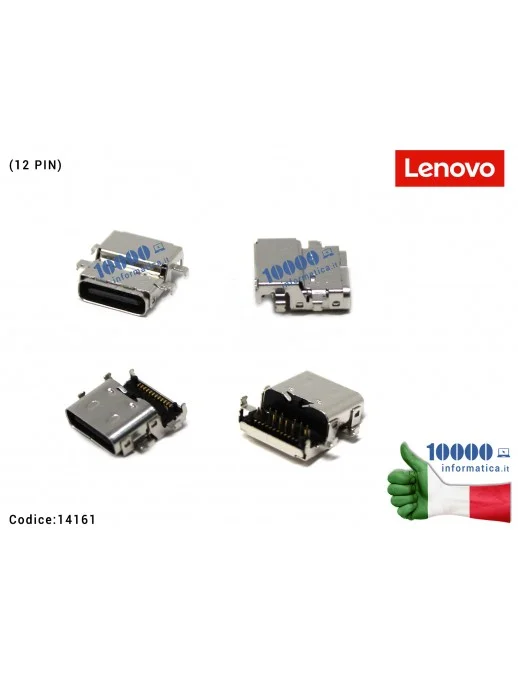 14161 Connettore di Alimentazione USB C Tipo C (12 PIN) LENOVO ThinkPad E490 E490S S3-490 E495 E590 E595