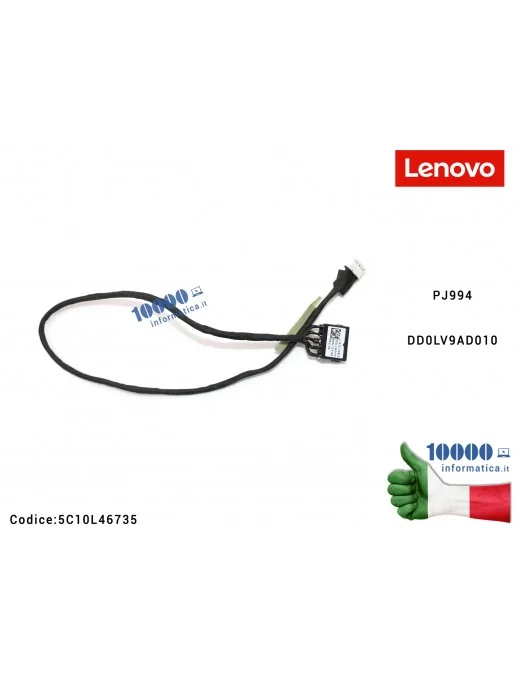 5C10L46735 Connettore DC Power Jack PJ994 LENOVO IdeaPad [27 cm] V310-14IKB (80T2) V310-14ISK (80SX) V310-15ISK (80SY) V310-1...