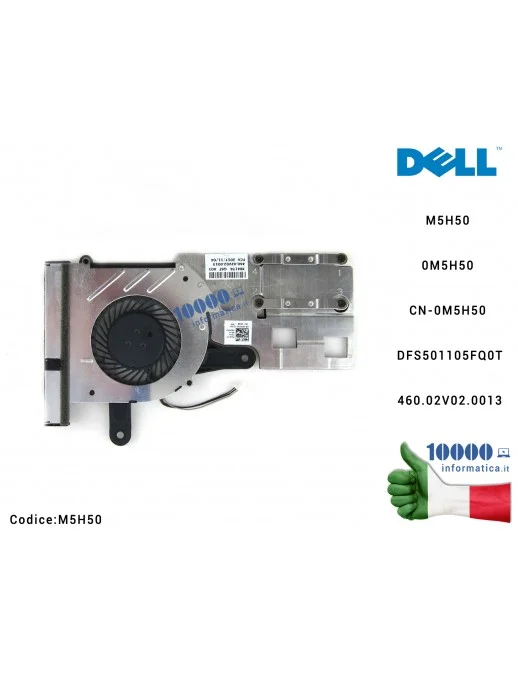 M5H50 Ventola Fan GPU DELL Inspiron 14 3451 3452 15 3551 3552 M5H50 0M5H50 CN-0M5H50 FG6T DFS501105FQ0T + Dissipatore (Heatsi...