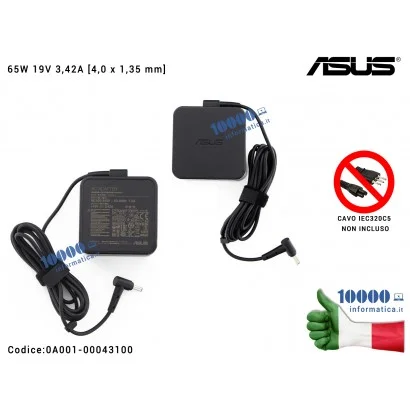 0A001-00043100 Alimentatore ASUS 65W 19V 3,42A [4,0 x 1,35 mm] ZenBook UX32V UX32VD UX302L UX302LA UX21A UX31A UX32A UX52VS U...