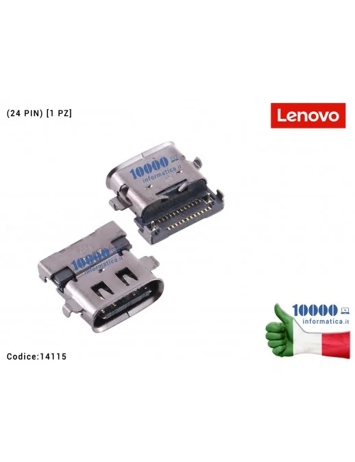 14115 Connettore Porta USB-C (Type-C) Femmina (24 PIN) [1 PZ] LENOVO ThinkPad X280 X390 T490 T495 T480S X1 T590 Carbon 6th L13