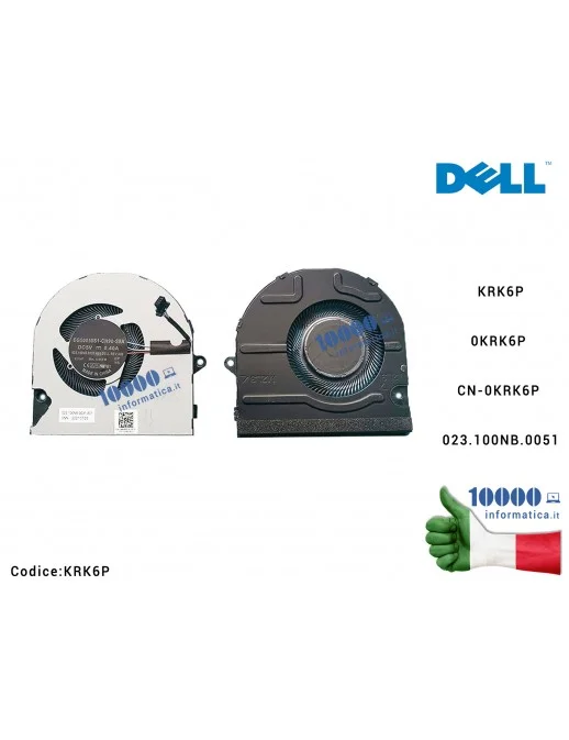 KRK6P Ventola Fan CPU DELL Inspiron 5410 5415 5418 Vostro 5510 5515 7415 (4 PIN) KRK6P 0KRK6P CN-0KRK6P 023.100NB.0051