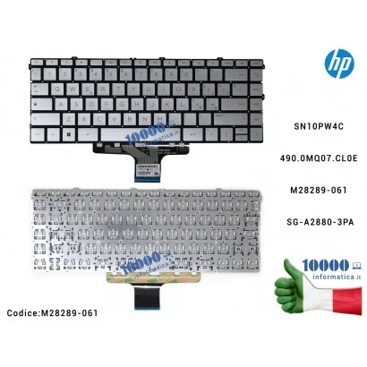M28289-061 Tastiera Italiana HP Pavilion X360 HP Pavilion X360 14-DY 14M-DY 14-DV 14-DW 14-EC 14Z-EC (SILVER) IT SN10PW4C 490...