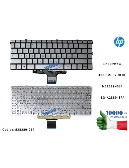 M28289-061 Tastiera Italiana HP Pavilion X360 HP Pavilion X360 14-DY 14M-DY 14-DV 14-DW 14-EC 14Z-EC (SILVER) IT SN10PW4C 490...
