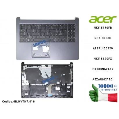 6B.HVTN7.016 Tastiera Italiana Completa di Top Case Superiore [NERO] ACER Aspire A315-23 A315-23G SV05T_A72B NKI15170FB NSK-R...