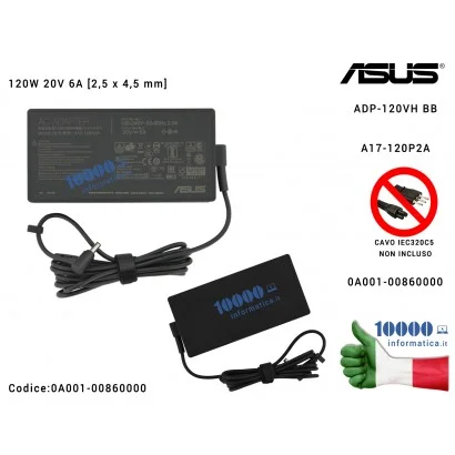 Alimentatore ASUS 120W 20V 6A [2,5 x 4,5 mm] VivoBook 15 X571G X571GT X571GD F571 F571GT F571GD RX571GT ZenBook Flip 15 UX534F U