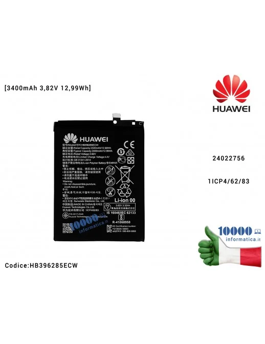 Batteria 24022756 HUAWEI P20 (EML-L09) (EML-L09C) (EML-L29) (EML-L29C) Honor 10 (COL-L29) (COL-L29A) (COL-L29D) [3400mAh 3,82V 1