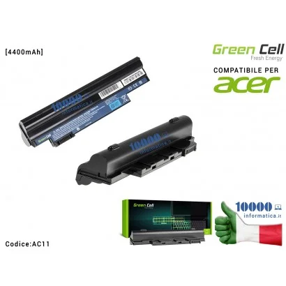 Batteria AL10A31 Green Cell Compatibile per ACER Aspire D255 D257 D260 D270 722 eMachines 355 [4400mAh]