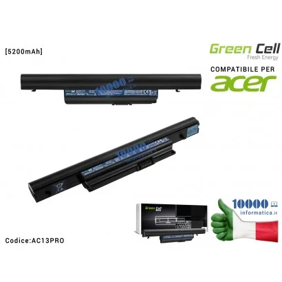 Batteria AS10B31 Green Cell Compatibile per ACER Aspire 5553 5745 5745G 5820 5820T 5820TG 5820TZG 7739 [5200mAh]