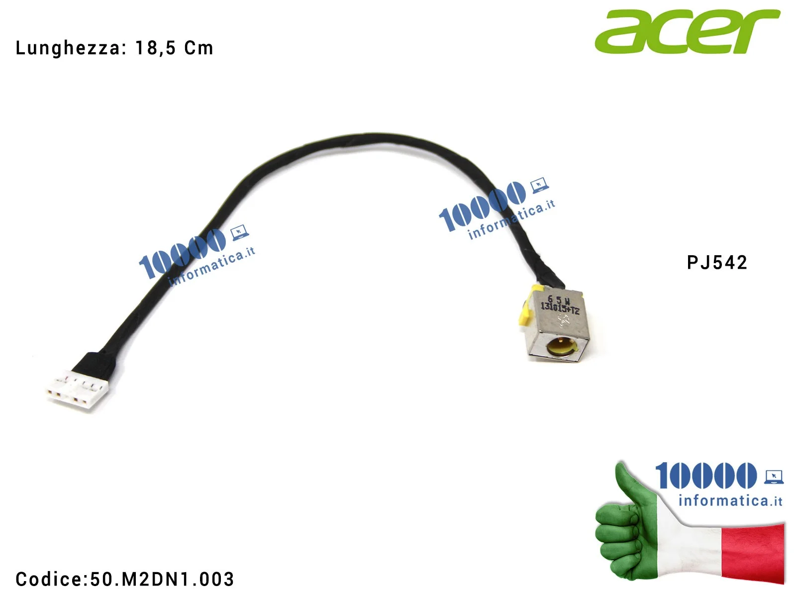 50.M2DN1.003 Connettore DC Power Jack PJ542 ACER Aspire V5-571 V5-531 V5-431 V5-471 50.4TU12.041 50.M2DN1.003 50M2DN1003