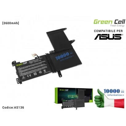 Batteria B31N1637 Green Cell Compatibile per ASUS VivoBook S15 S510 S510U S510UA S510UN S510UQ 15 F510 F510U F510UA [3600mAh] C3