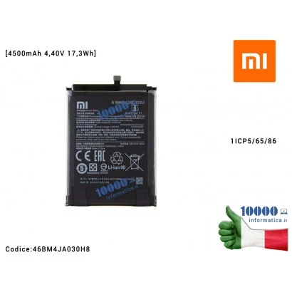 Batteria BM4J XIAOMI Redmi Note 8 Pro [4500mAh 4,40V 17,3Wh] 1ICP5/65/86