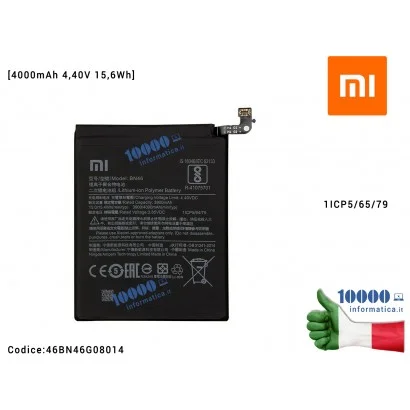 Batteria BN46 XIAOMI Redmi Note 8 Note 8T Redmi 7 [4000mAh 4,40V 15,6Wh] 1ICP5/65/79