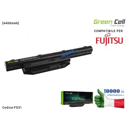 Batteria BPS229 Green Cell Compatibile per FUJITSU LifeBook A514 A544 A555 AH544 AH564 E547 E554 E733 E734 E743 E744 E746 E753 E