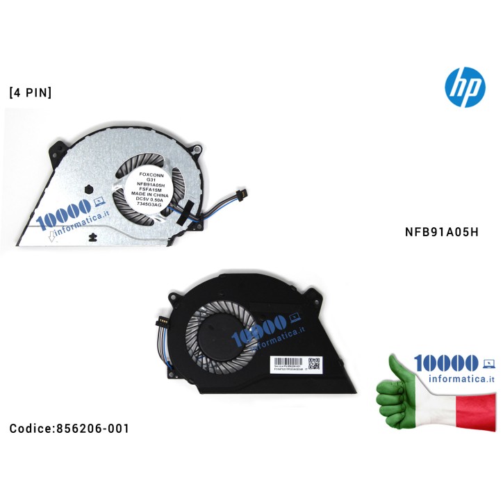 Ventola di Raffreddamento Fan CPU HP Pavilion 14-AL 14-AL125TX 14-AL100 [4 PIN] NFB91A05H