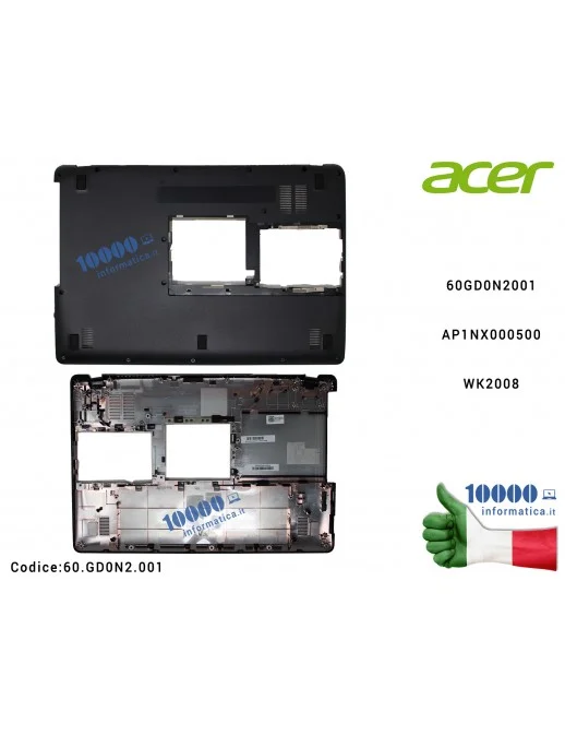 Bottom Case Scocca Inferiore ACER Aspire ES1-523 ES1-524 ES1-533 ES1-572 Extensa 2540 Packard Bell EasyNote TE69AP AP1NX000500 6