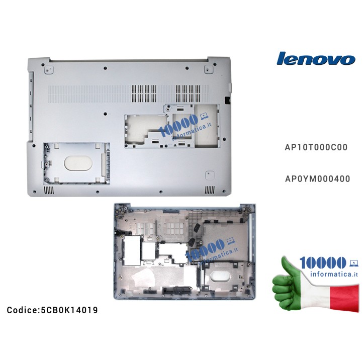 Bottom Case Scocca Inferiore [BIANCO] LENOVO IdeaPad 300-15 300-15IBR 300-15ISK AP10T000C00 AP0YM000400 Lower Case