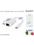 ES623006WH Cavo Adattatore eSTUFF da USB-C a LAN RJ45 10/100/1000 Gbps Gigabit Ethernet + Porta di ricarica USB-C [BIANCO] Ch...