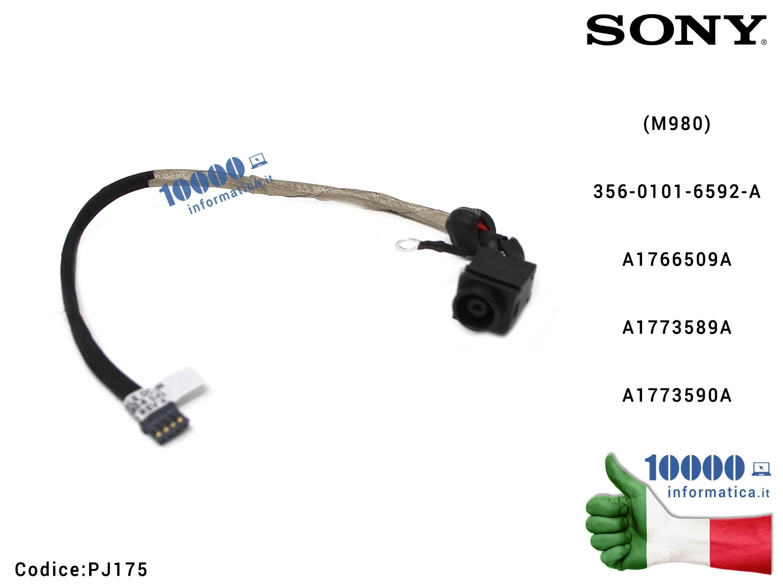 PJ175 Connettore DC Power Jack PJ175 SONY VPC-EC PCG-91112M PCG-91111M (M980) 356-0101-6592-A