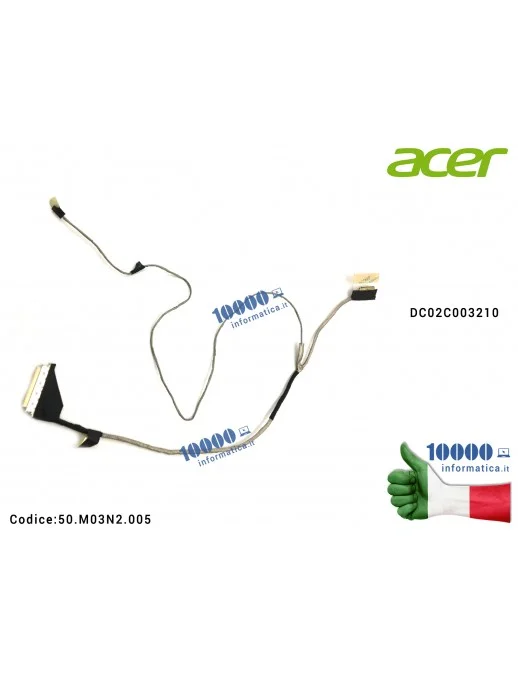 Cavo Flat LCD ACER Aspire V3-551G DC02C003210 V3-571 V3-551 Gateway NV52L NV56R Packard Bell EasyNote TV11CM TV43CM TV44CM DC02C