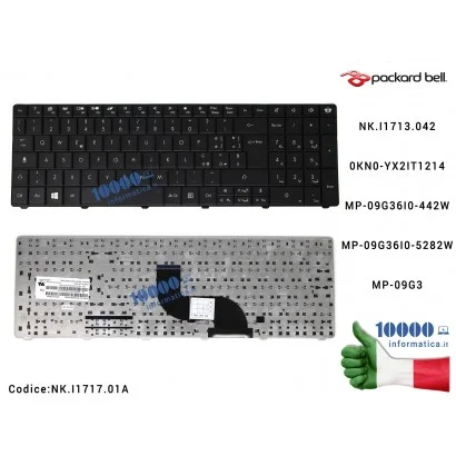 NK.I1717.01A Tastiera Italiana PACKARD BELL EasyNote TK36 TK37 TK81 TK85 TM81 TM82 TM86 TM87 LE11BZ LE69KB TE11HC TE69CX TE69...