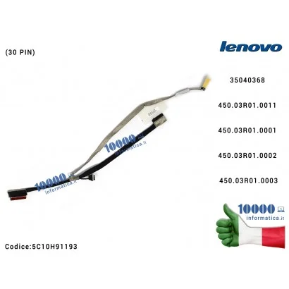 Cavo Flat LCD LENOVO Yoga 500-14 500-14ACL 500-14IBD 500-14IHW 500-14ISK Flex 3-1470 Flex 3-1480 (30 PIN) 450.03R01.0011 3504036
