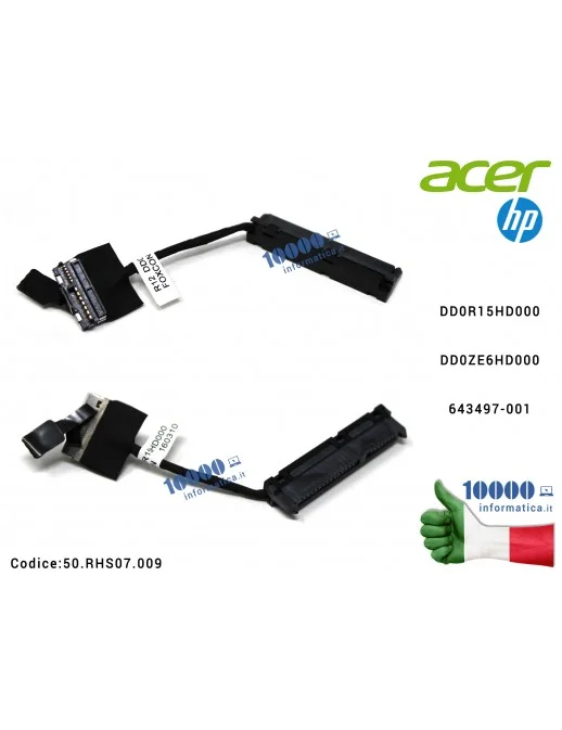 Cavo Hard Disk HDD ACER Aspire E1-421 E1-471 V3-471 V5-551 V5-572 V7-581 5951G Travelmate P243 Aspire One D257 D270 HAPPY2 DD0ZE