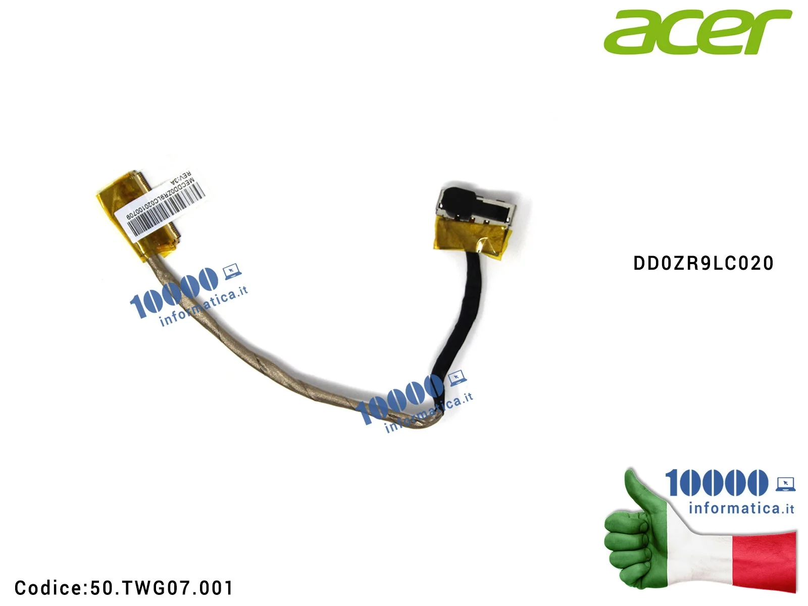 50.TWG07.001 Cavo Flat LCD ACER TravelMate 8572 TM8572 TM8572G TM8572T TM8572TG TM8572Z Gateway NS51C NS51I NS51IG 50TWG07001...