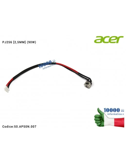 50.AP50N.007 Connettore DC Power Jack PJ256 [2,5 mm] (90W) ACER Aspire 8920 8930 8920G 8930G 50AP50N007 50.AP50N.007
