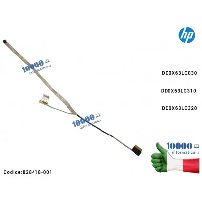 828418-001 Cavo Flat LCD HP ProBook 450 G3 455 G3 DD0X63LC030 DD0X63LC310 DD0X63LC320 828418-001 X63LC320