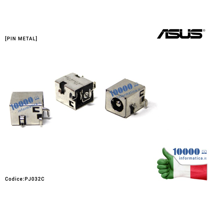 Connettore DC Power Jack (METAL) PJ032C ASUS K53 K52 K54 X54C X54L K72F K72JT K72JR K43SV K53SV [PIN METAL]