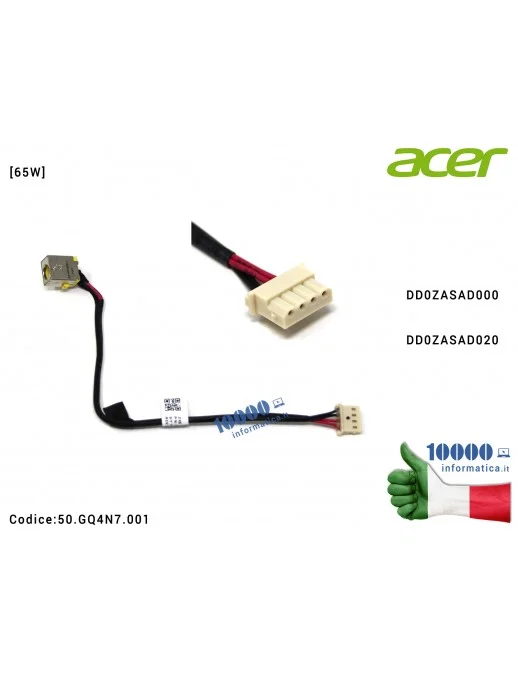 Connettore di Alimentazione DC Power Jack ACER Aspire A315-21G (65W) DD0ZASAD000 DD0ZASAD020