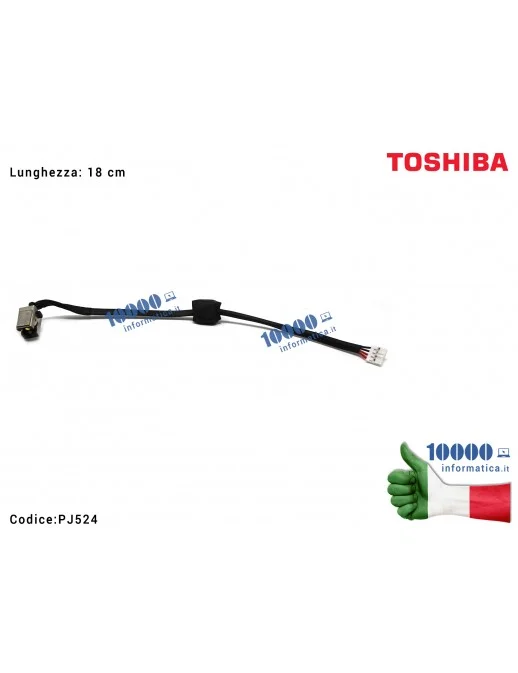 Connettore DC Power Jack PJ524 TOSHIBA Satellite P870 P875 (18 cm)
