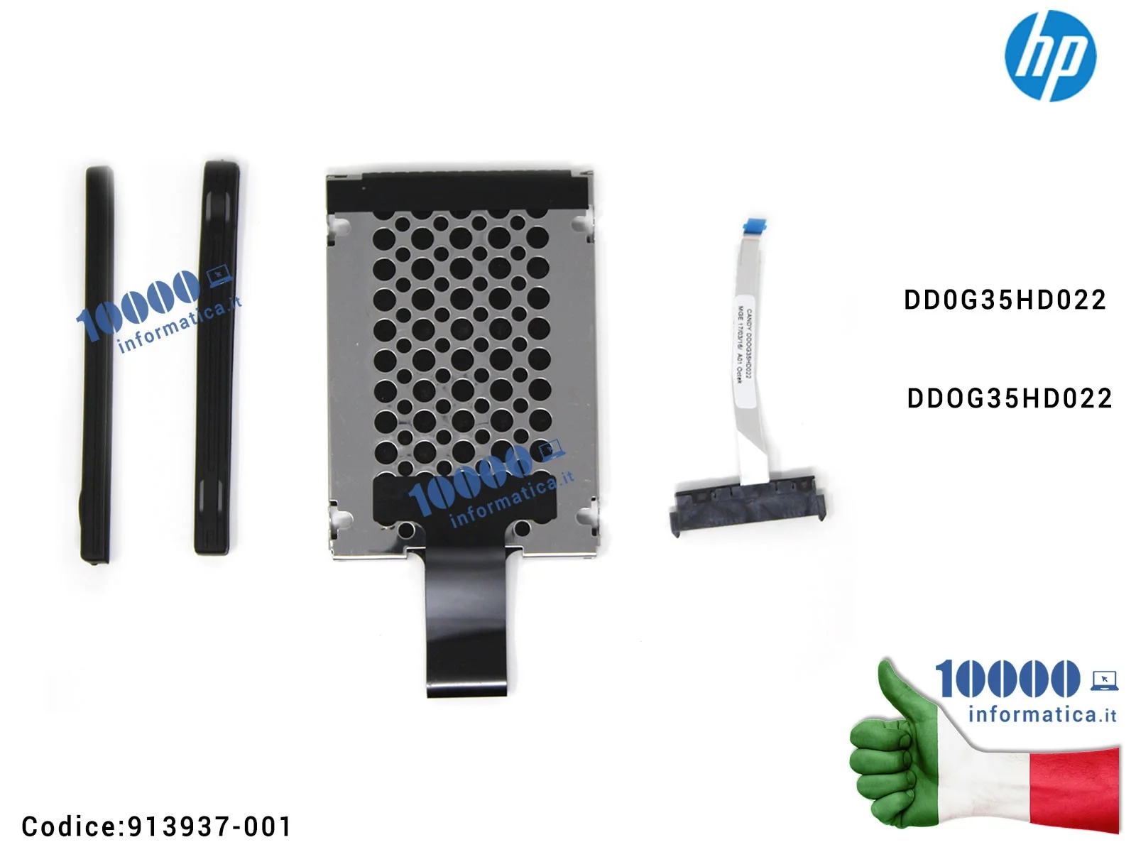 913937-001 KIT Supporto Caddy + Cavo Connettore HDD Hard Disk HP Pavilion 15-AX 15-BC 858969-001 DD0G35HD022 DD0G35HD011 DDOG...