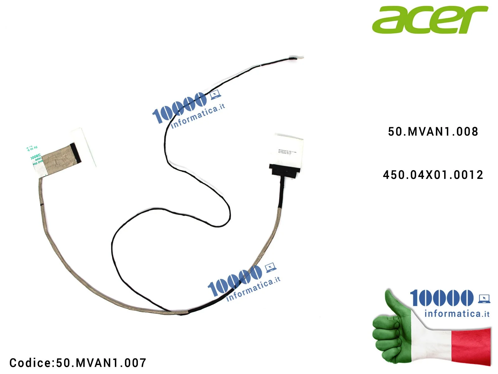 50.MVAN1.007 Cavo Flat LCD ACER Aspire E5-722 E5-722G E5-752 E5-752G E5-772 E5-772G E5-773 E5-773G TravelMate TMP277-M TMP277...
