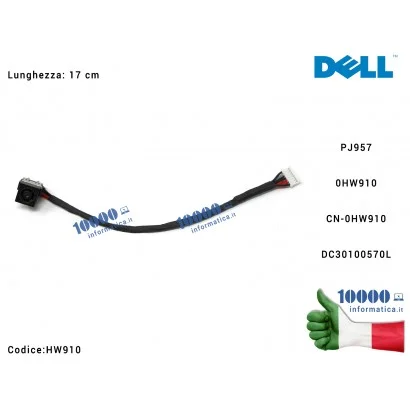 Connettore DC Power Jack PJ957 DELL Latitude E6420 E6430 E6320 E6500 Precision M4400 DC30100570L HW910 0HW910 CN-0HW910