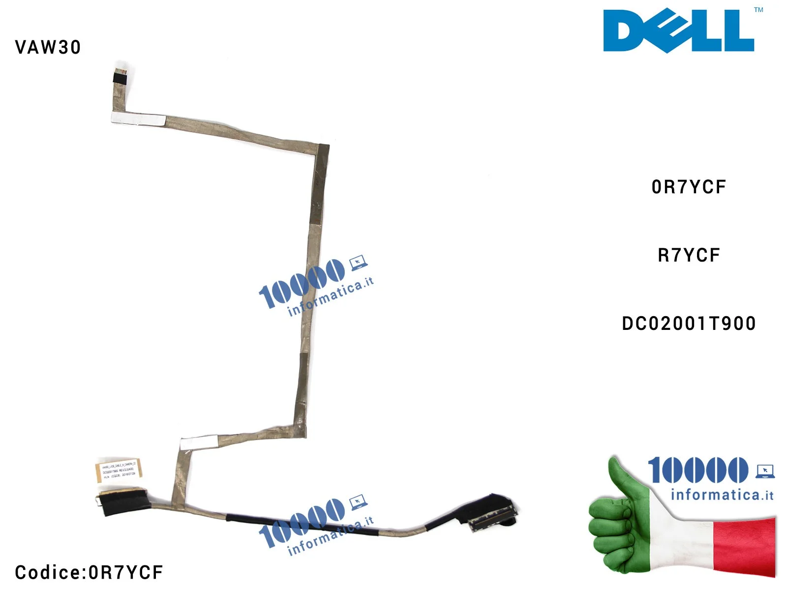 0R7YCF Cavo Flat LCD DELL Latitude E5440 DC02001T900 R7YCF VAW30