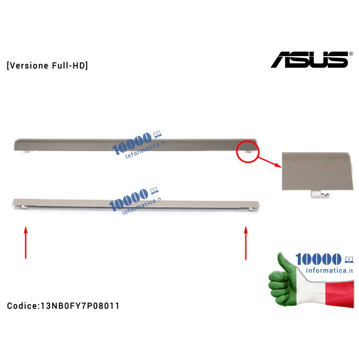 Copri Cerniere Coperchio [Versione Full-HD] ASUS VivoBook X510 S510 (ICICLE GOLD) S510U S510UA S510UN S501UR X510U X510UA X510UN