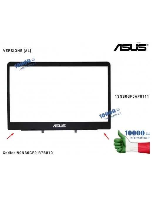 Cornice Display Bezel LCD ASUS VivoBook S14 S410 [AL] X411U X411UA X411UF X411UN X411UQ X411QR 13NB0GF0AP0111 90NB0GF0-R7B010
