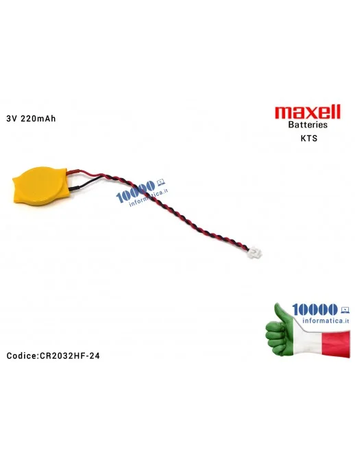 CR2032HF-24 Batteria Tampone RTC CMOS BIOS CR2032HF-24 3V 220mAh KTS HP COMPAQ CQ56 CQ62 G56 G62 G72