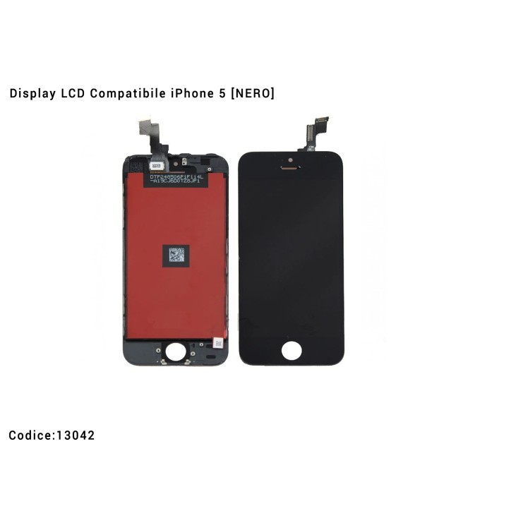 Display LCD Compatibile iPhone 5 [NERO] Schermo Vetro Touch Screen