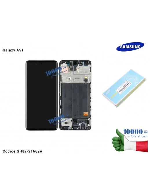 Display LCD con Vetro Touch Screen SAMSUNG Galaxy A51 SM-A515F (NERO)
