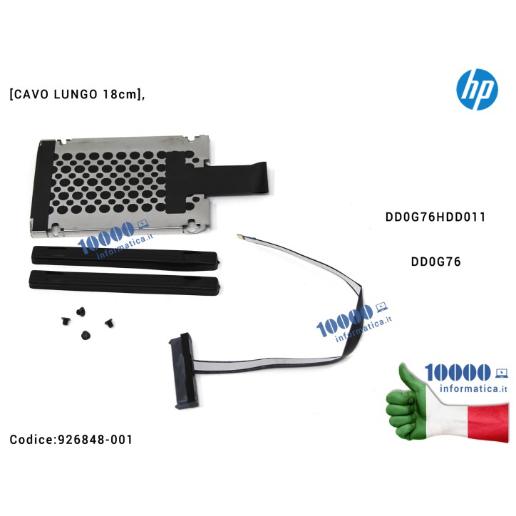 KIT Supporto Caddy + Cavo Connettore HDD Hard Disk HP [LUNGO] Pavilion 15-C 15-CB 15-CC 15-CF 15-CK 926848-001 DD0G76HDD011