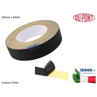 Nastro Adesivo di stoffa isolante nero in tessuto acetato [25mm x 30mt] Alte Temperature Polyimide Tape Protezione Scheda Madre 